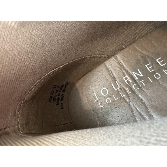 Journee Collection Shoes Womens Size 6 Taupe Penelope Wedge Booties Zip Casual - Picture 9 of 14